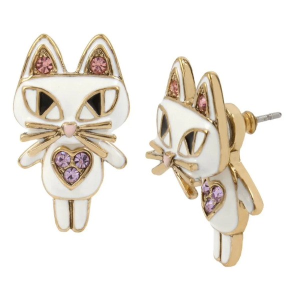 🆕 Betsey Johnson "Mini Critters" Cat Earrings - Picture 1 of 2